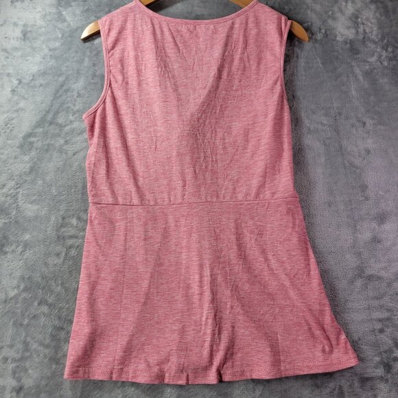 Womens XL Sleeveless Red Polyester Twist Front Gathered Waist Y2K Babydoll Top - Picture 7 of 8